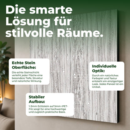 Veluxis Steinpaneel 52x52 cm echte Steinschicht Arktischer Marmor