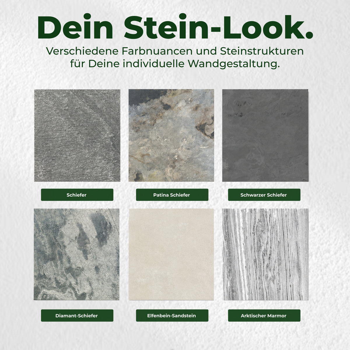 Veluxis Steinpaneel 52x52 cm echte Steinschicht Arktischer Marmor