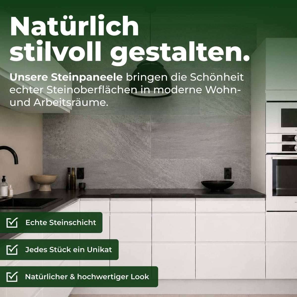 Veluxis Steinpaneel 52x104 cm echte Steinschicht Elfenbein-Sandstein