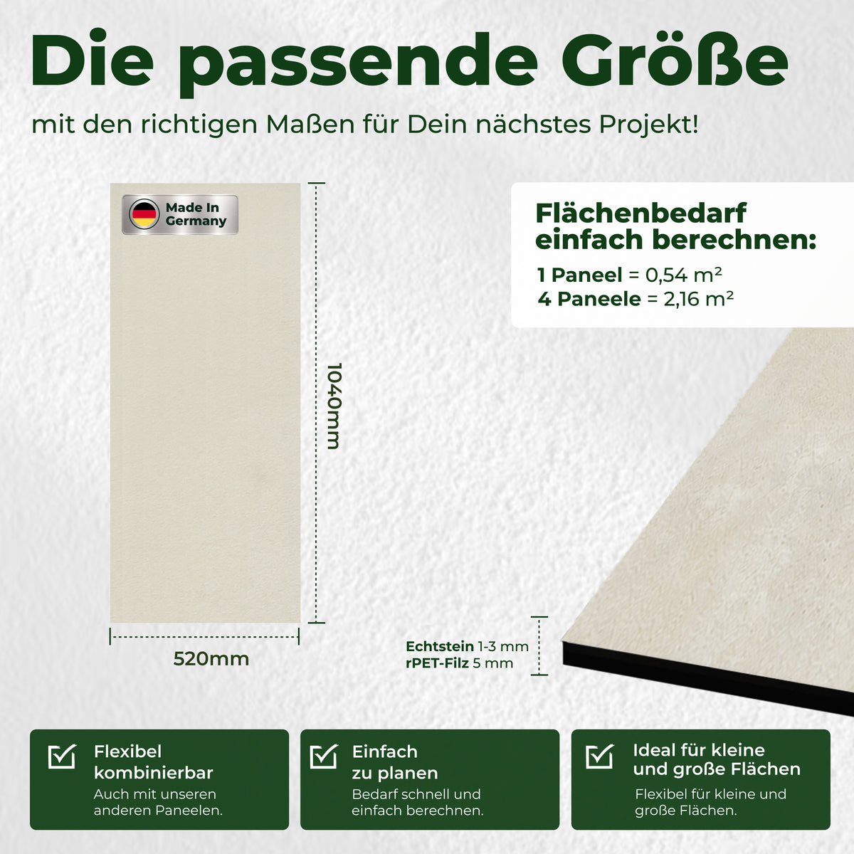 Veluxis Steinpaneel 52x104 cm echte Steinschicht Elfenbein-Sandstein