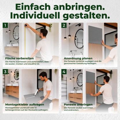Veluxis Akustikpaneel Filz 52x52 cm rPET Wandpaneel Platin Grau