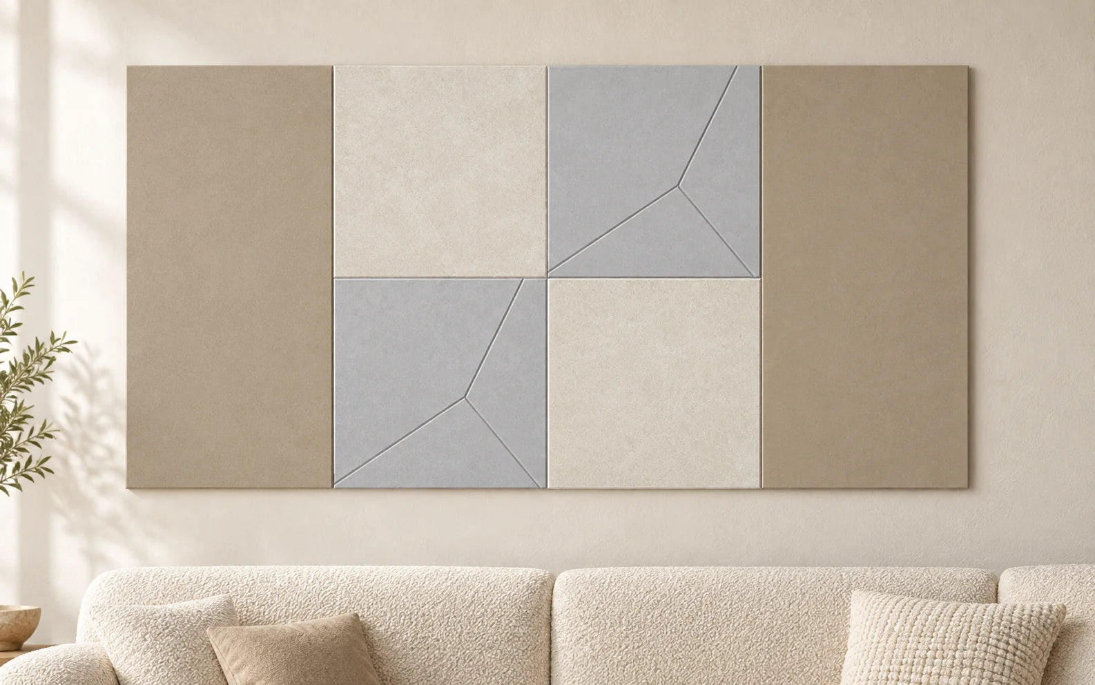 Soft Minimal – Wandgestaltung aus sechs kombinierten Paneelen